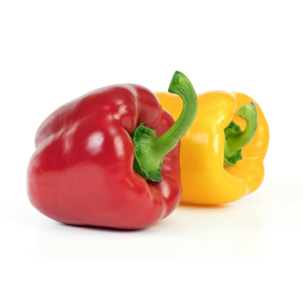 Red yellow bell pepper / लाल पिवळी सिमला मिरची